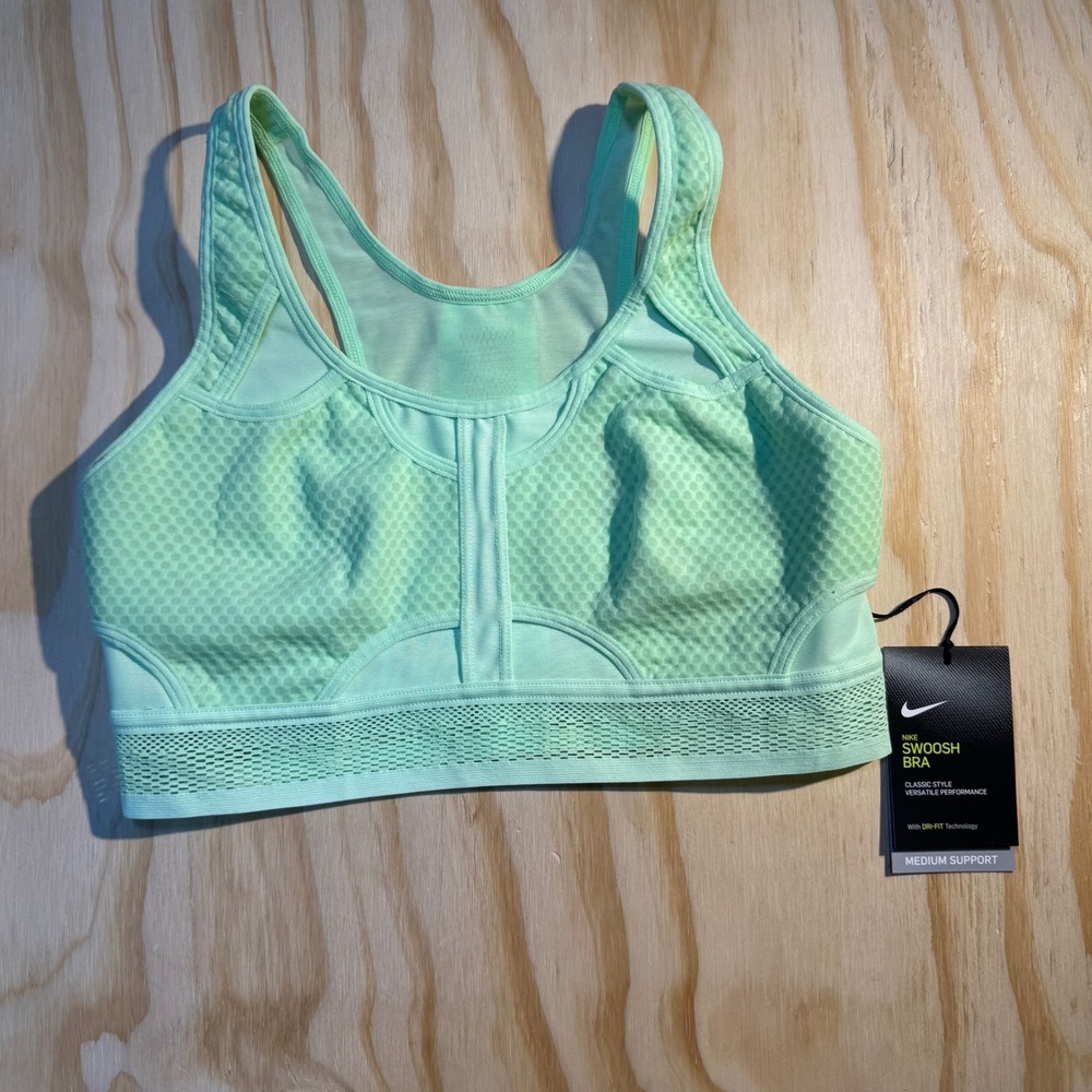 Nike Swoosh Medium Support Dri-FIT Sports Bra Mint Green Size Medium